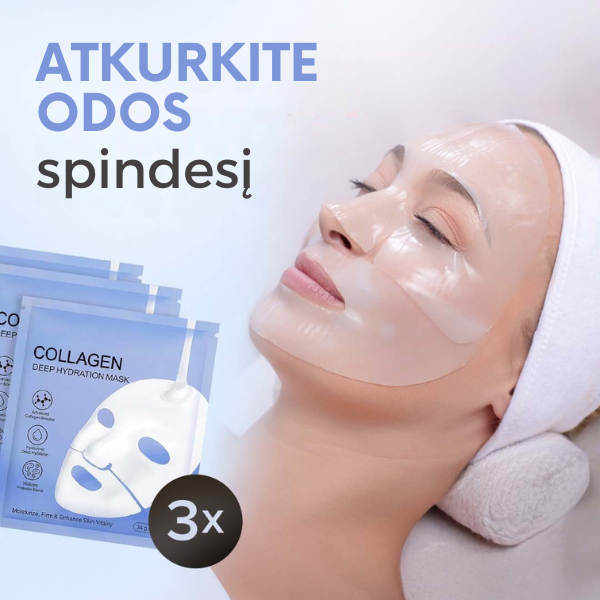 Bio kolageno drėkinanti kaukė (3 vnt.)