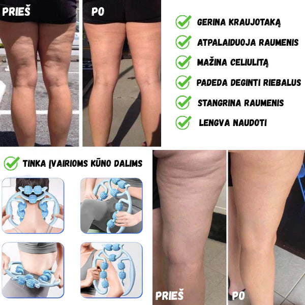 Anticeliulitinis kraujotaką skatinantis ir atpalaiduojantis masažuoklis